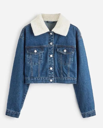 collar furr DENIM JACKET