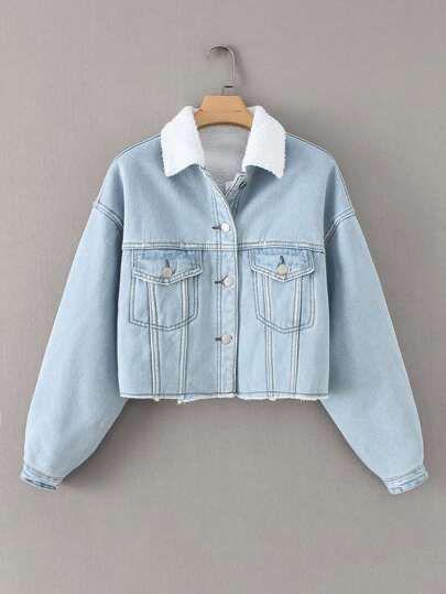 collar furr DENIM JACKET