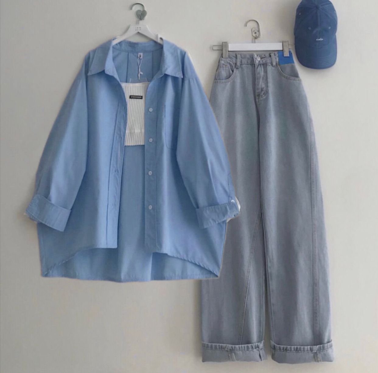 Button Down Shirt With Wide Leg Jeans