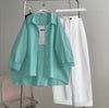 Button Down Shirt With Wide Leg Jeans