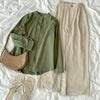 Button Down Shirt With Wide Leg Jeans