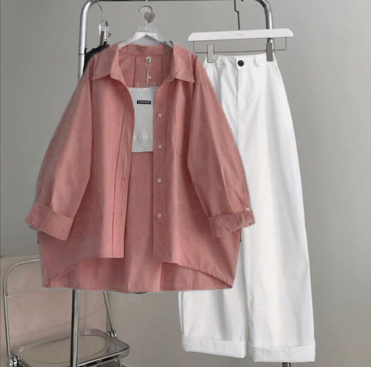 Button Down Shirt With Wide Leg Jeans