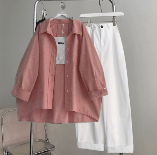 Button Down Shirt With Wide Leg Jeans