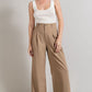 Beige Formal Wide Leg Pants