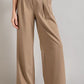 Beige Formal Wide Leg Pants