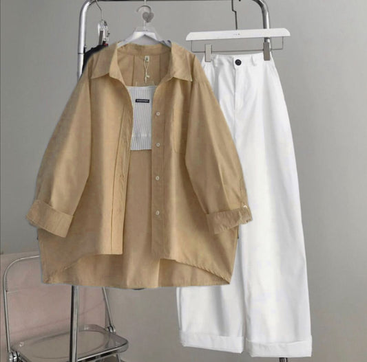 Button Down Shirt With Wide Leg Jeans