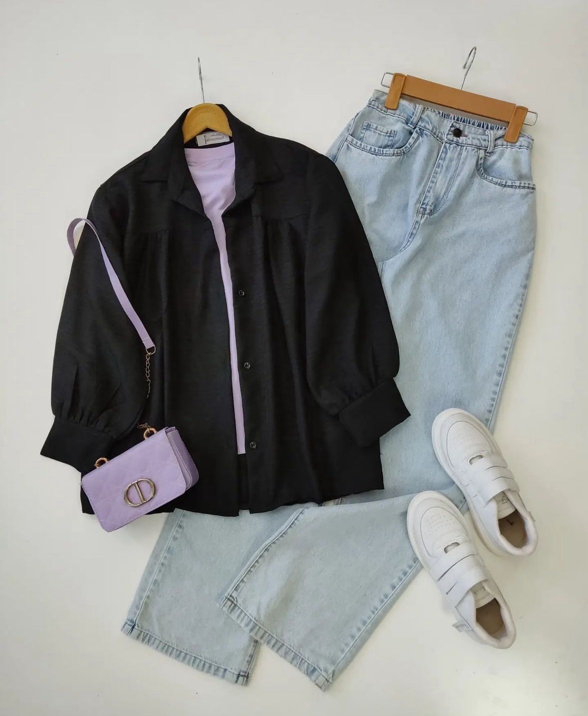Button Down Shirt With Wide Leg Jeans