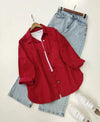 Button Down Shirt With Wide Leg Jeans