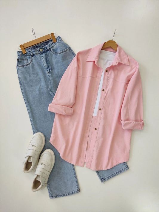 Button Down Shirt With Wide Leg Jeans