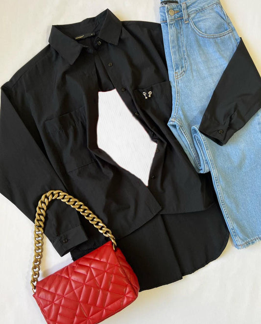 Button Down Shirt With Wide Leg Jeans