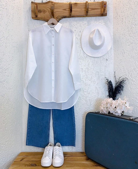 Button Down Shirt With Wide Leg Jeans