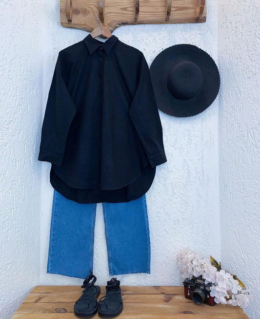 Button Down Shirt With Wide Leg Jeans