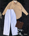 Button Down Shirt With Wide Leg Jeans