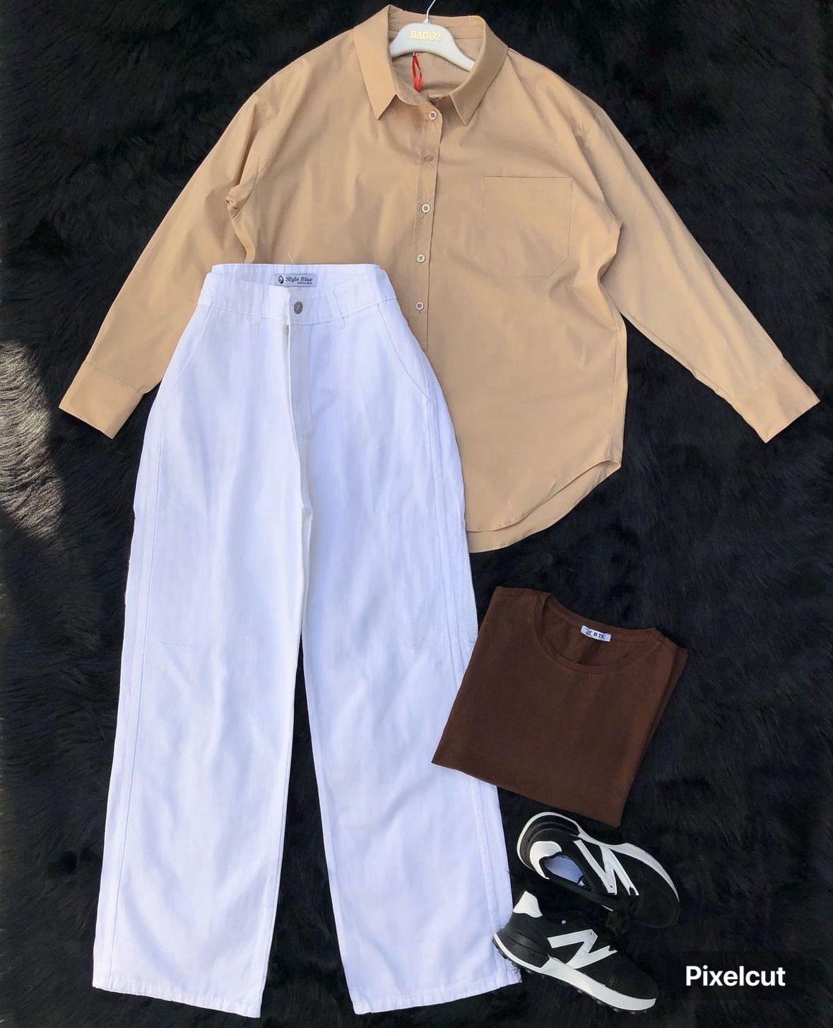 Button Down Shirt With Wide Leg Jeans