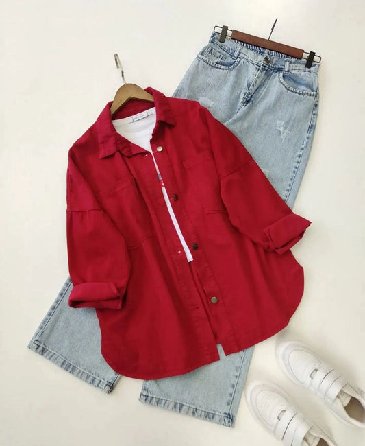 Button Down Shirt With Wide Leg Jeans