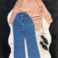 Button Down Shirt With Wide Leg Jeans