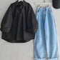 Button Down Shirt With Wide Leg Jeans