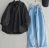 Button Down Shirt With Wide Leg Jeans