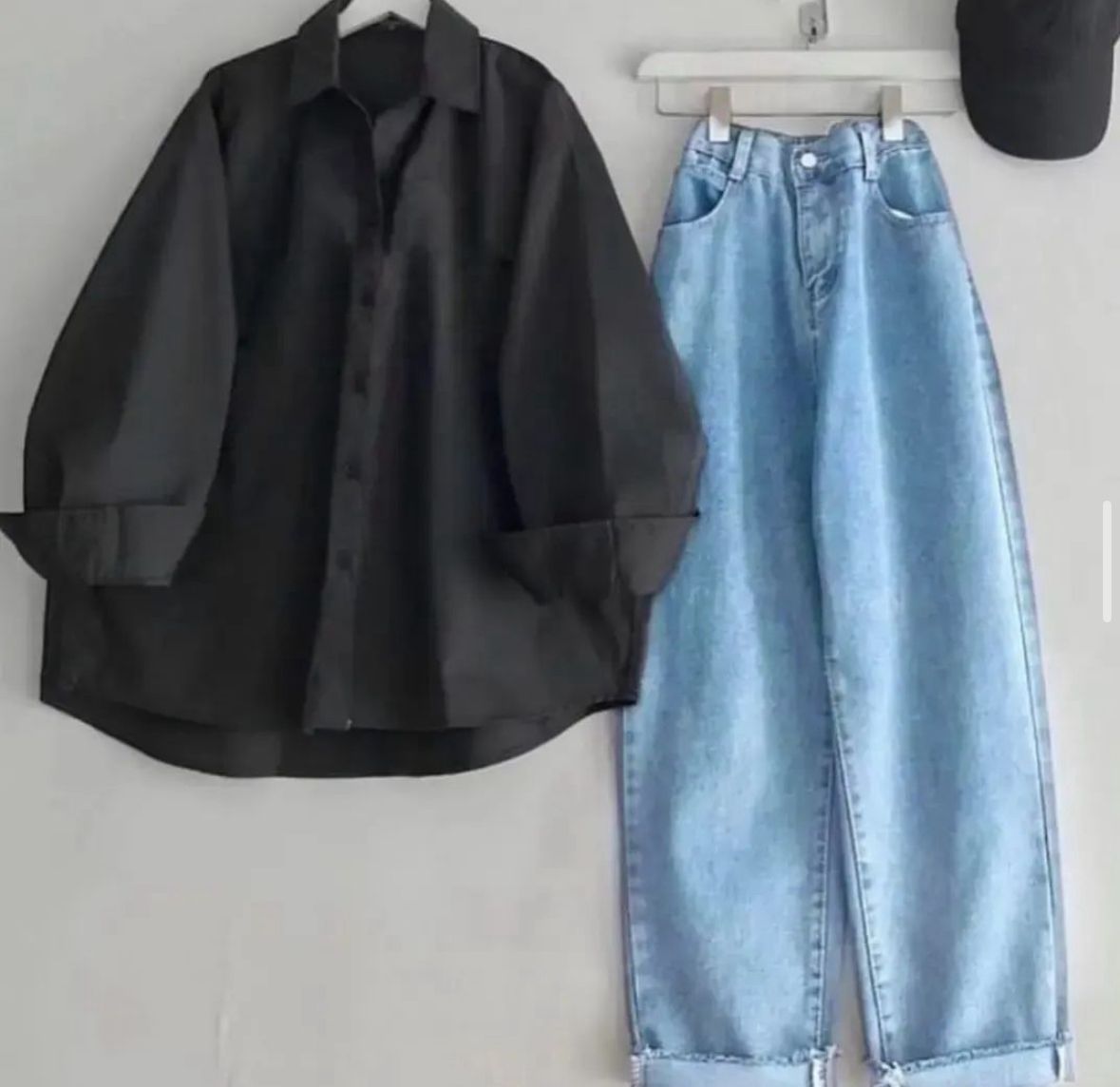 Button Down Shirt With Wide Leg Jeans