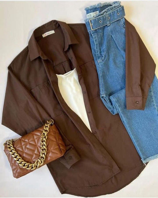 Button Down Shirt With Wide Leg Jeans