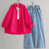 Button Down Shirt With Wide Leg Jeans