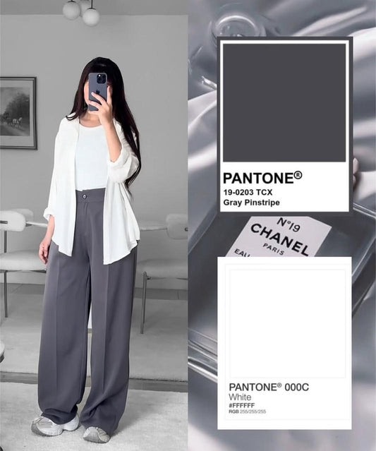 Button Down Shirt With Inner & Formal Wide Leg Pants