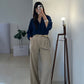Button Down Shirt With Inner & Formal Wide Leg Pants