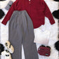 Button Down Shirt With Inner & Formal Wide Leg Pants
