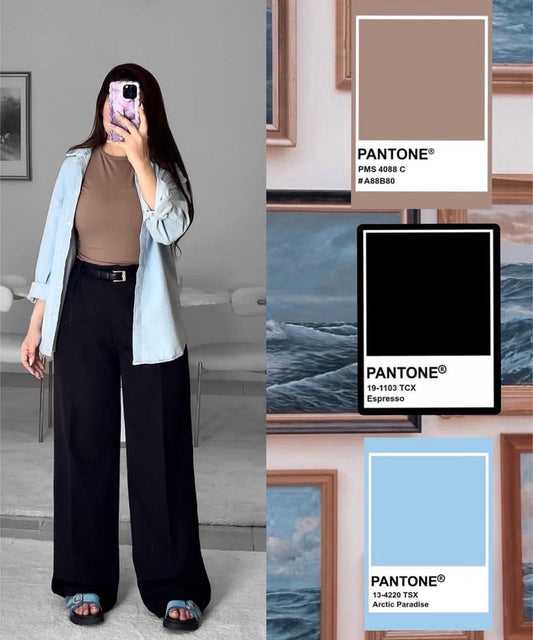 Button Down Shirt With Inner & Formal Wide Leg Pants