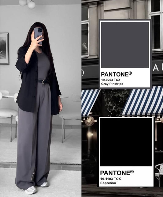 Button Down Shirt With Inner & Formal Wide Leg Pants
