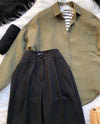 Button Down Shirt With Inner & Formal Wide Leg Pants
