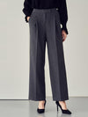 Grey Formal Wide Leg Pants