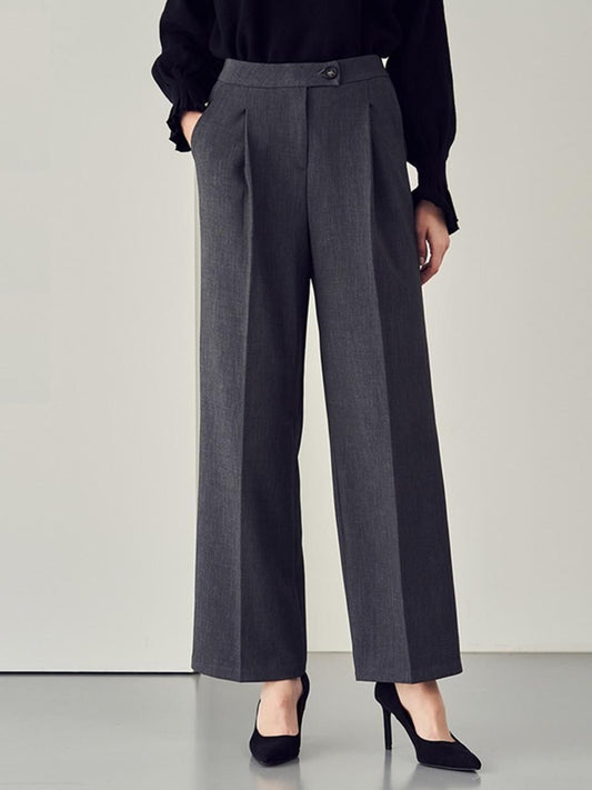 Grey Formal Wide Leg Pants