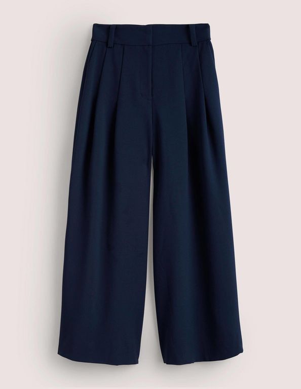 Navy Blue Formal Wide Leg Pants