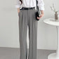 Grey Formal Wide Leg Pants