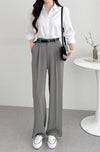 Grey Formal Wide Leg Pants