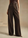 Brown Formal Wide Leg Pants