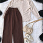 Button Down Shirt With Inner & Formal Wide Leg Pants