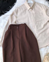 Button Down Shirt With Inner & Formal Wide Leg Pants