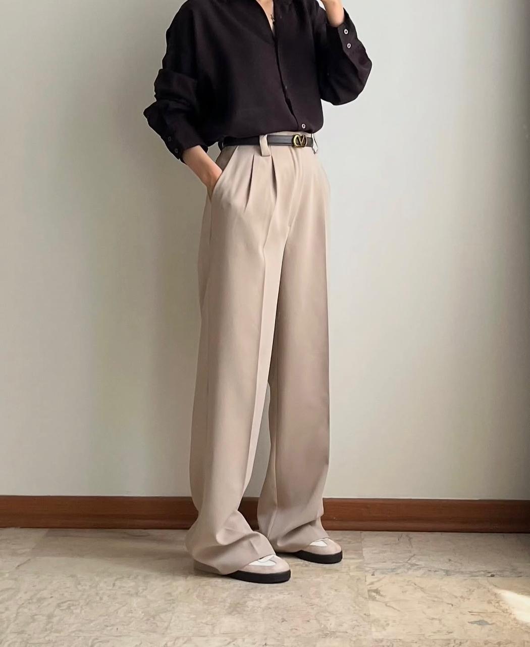 Button Down Shirt With Inner & Formal Wide Leg Pants