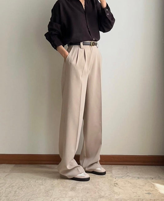 Button Down Shirt With Inner & Formal Wide Leg Pants