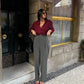 Button Down Shirt With Inner & Formal Wide Leg Pants