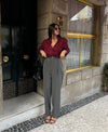 Button Down Shirt With Inner & Formal Wide Leg Pants