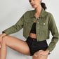 Green Crop Denim Jacket