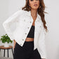 White Crop Denim Jacket