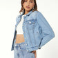 IceBlue Crop Denim Jacket
