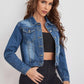 Midblue Crop Denim Jacket