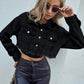 Black Crop Denim Jacket
