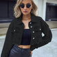 Black Crop Denim Jacket